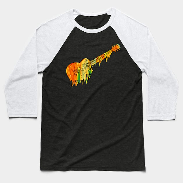 melting guitar graphic sublimation Baseball T-Shirt by Babyborn